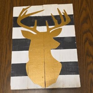 Gold Deer Silhouette Wall Art